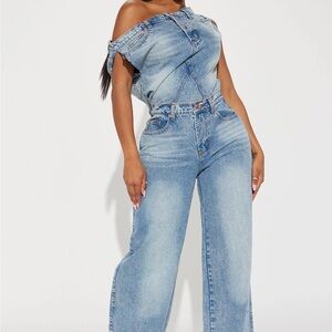 Fashion Nova Light Blue Flare Jeans